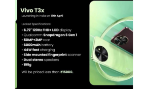 Vivo T3X 5G specifications 